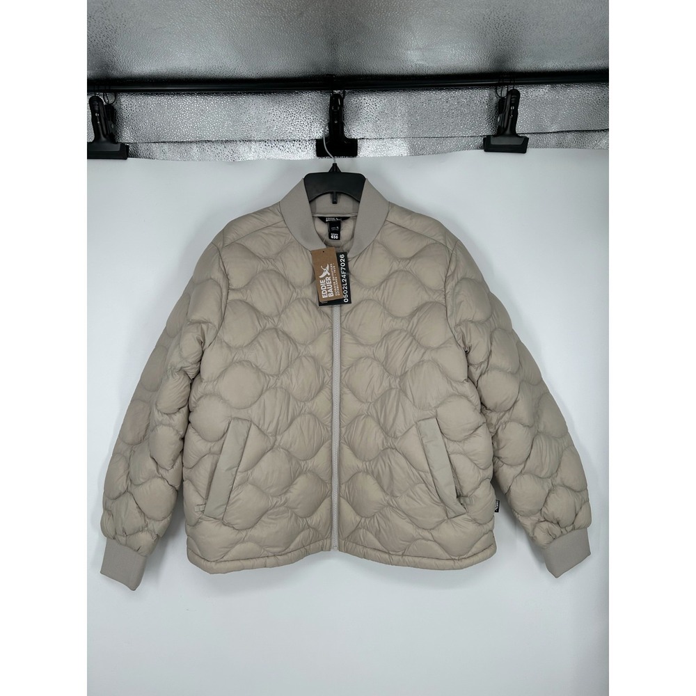 Eddie Bauer Shaw 650 Down Bomber Jacket Womens XL Puffer Quilted Full Zip Up